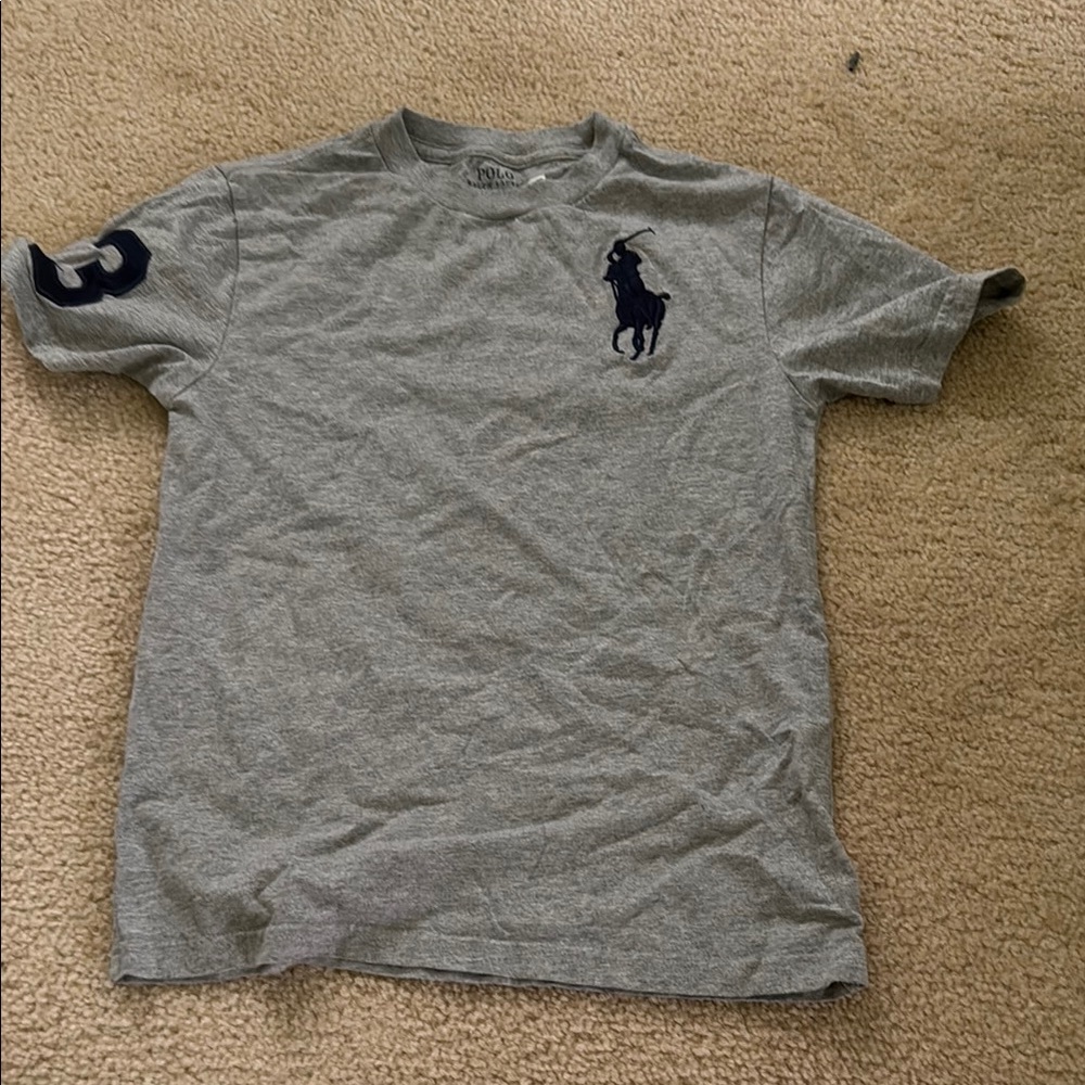 Boys size 8 - Ralph Lauren Gray Short Sleeve Polo Tee
